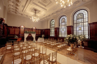 Trades Hall set up for a wedding