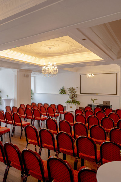 The Robert Adam room set up for a conference